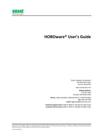 HOBOware User's Guide - Synotech Datenlogger