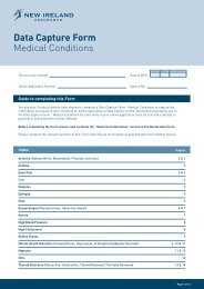 Data Capture Form Medical Conditions - New Ireland Assurance