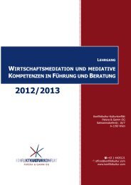 Wirtschaftsmediation und mediative Kompetenzen in ... - Konfliktkultur