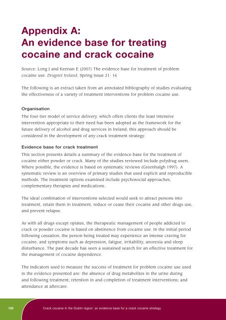 Crack cocaine in the Dublin region - Health Research Board