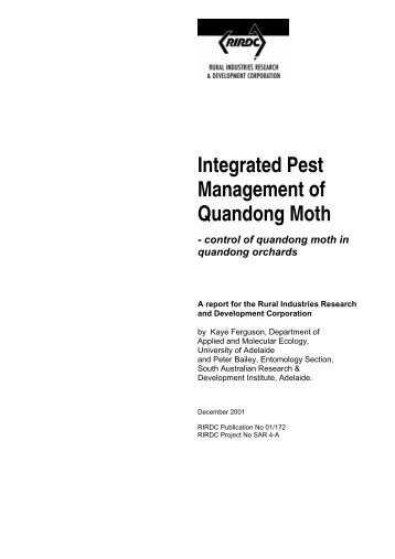 Integrated Pest Management of Quandong Moth