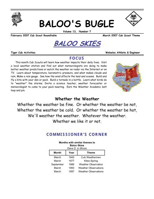 BALOO'S BUGLE - US Scouting Service Project