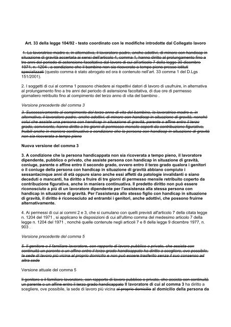 SCARICARE LEGGE 104/92 DA