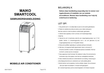maiko smartcool gebruikershandleiding mobiele air conditioner