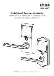 Installation & Programming Guide - Emtek