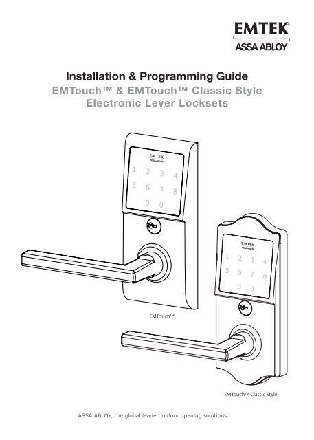 Installation Amp Programming Guide Emtek