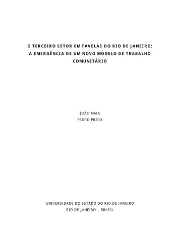 O Terceiro setor em favelas do Rio de Janeiro - Favela Ã© isso aÃ­