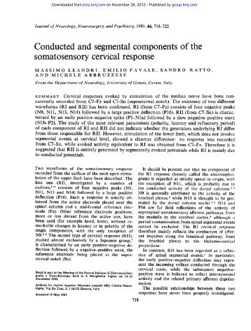 Conducted and segmental components of the - Journal of Neurology ...