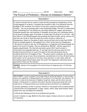 Women and Antebellum Reform