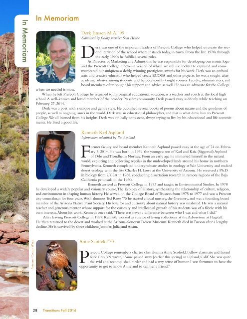 Transitions Magazine Fall 2011 - Prescott College