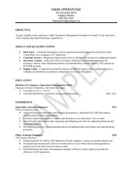 Resume Sample 3 - Haskayne School of Business - University of ...