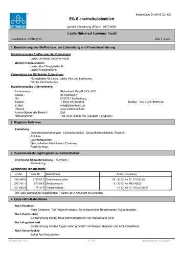 EG-Sicherheitsdatenblatt - Kettenbach GmbH & Co. KG