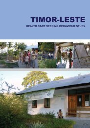Timor-Leste Health Care Seeking Behaviour Study - Secretaria de ...