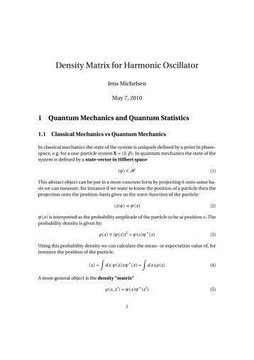 Density Matrix for Harmonic Oscillator