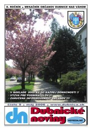 dubnickÃ© noviny Ä. 5 - mÃ¡j 2006 - Dubnica nad VÃ¡hom