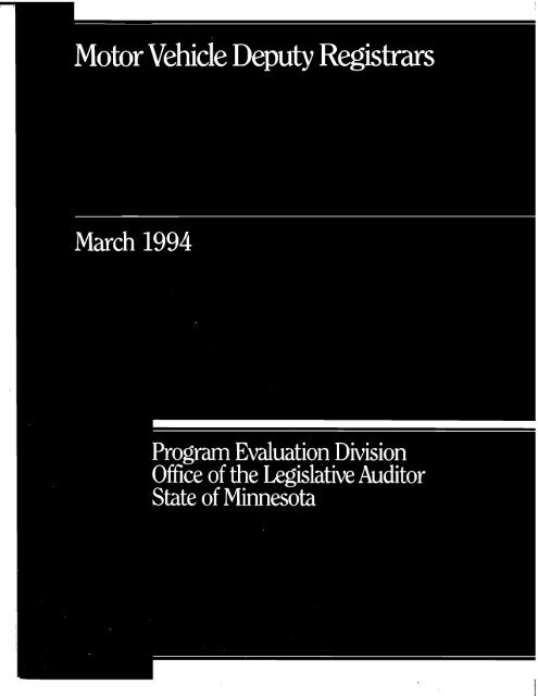 Full Report (PDF) - Office of the Legislative Auditor