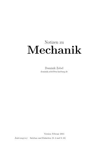 Notizen zu Mechanik 1 (pdf)