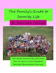 Family's Guide to Sorority Recruitment - Roanoke College