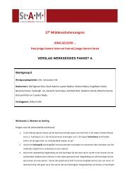 27 e StAM-congres/ Verslag werkgroep 6 - St.AM-Vlaanderen