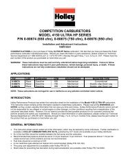 COMPETITION CARBURETORS MODEL 4150 ... - CatalogRack.com