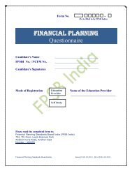 Confidential Financial Planning Questionnaire - FPSB India