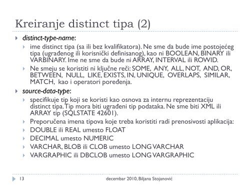 Distribuirane i objektne baze podataka - Ncd.matf.bg.ac.rs