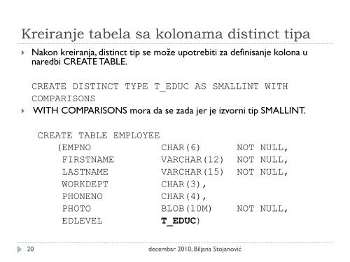 Distribuirane i objektne baze podataka - Ncd.matf.bg.ac.rs