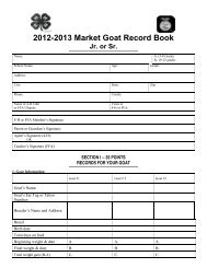 Junior/Senior Market Goat Record Book - Georgia 4-H