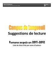 Romans acquis en 2011-2012 -Longueuil - Collège Édouard ...