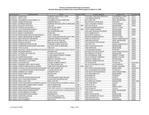 Division of Alcoholic Beverages and Tobacco Alcoholic Beverage ...