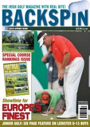 2010 SPRING ISSUE 3.75 Incl. VAT - Backspin Golf Magazine