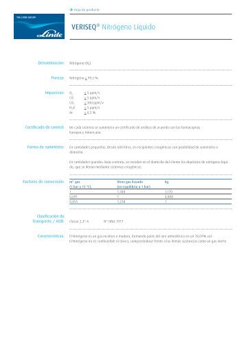 VERISEQÂ® NitrÃ³geno LÃ­quido - AbellÃ³ Linde