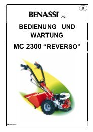 BEDIENUNG UND WARTUNG MC 2300 âREVERSOâ - Benassi