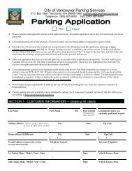 Parking Permit application - City of Vancouver