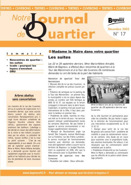 Journal de quartier n 17 dec. 2005 - Bagneux