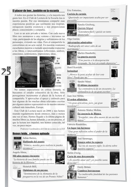 Revista 25 aniversario - eoi de salamanca - Junta de Castilla y León