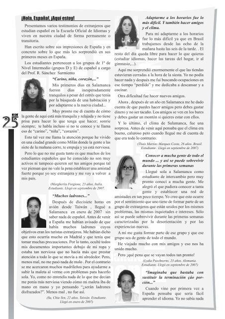 Revista 25 aniversario - eoi de salamanca - Junta de Castilla y León