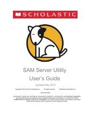 SAM Server Utility User's Guide - Scholastic Education Product ...