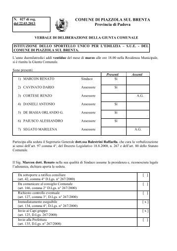 Istituzione dello Sportello Unico per l'Edilizia - SUE - Comune di ...