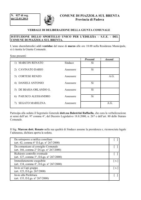 Istituzione dello Sportello Unico per l'Edilizia - SUE - Comune di ...