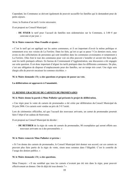 Conseil Municipal du jeudi 22 septembre 2011 - Dompierre-sur-Yon