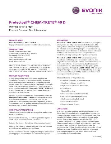 ProtectosilÂ® CHEM-TRETEÂ® 40 D