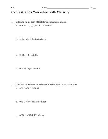 Worksheet Molality Worksheet Answers solutions molarity worksheet from chemteam warren county 04 17 13 ch whitnall high school
