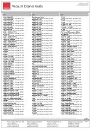 Vacuum Cleaner Guide - Aurora Group