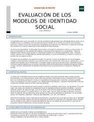 EVALUACIÃN DE LOS MODELOS DE IDENTIDAD SOCIAL - UNED