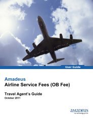 Amadeus Airline Service Fees (OB Fee)
