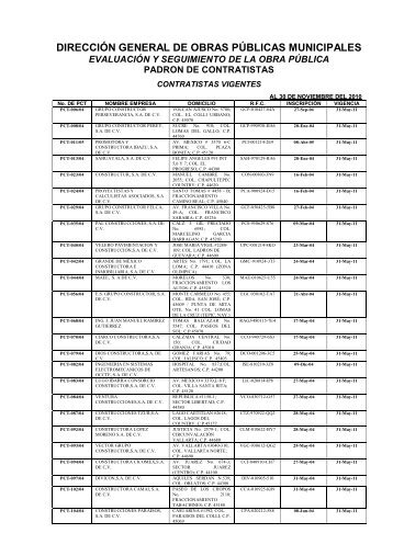 direcciÃ³n general de obras pÃºblicas municipales - Unidad de ...