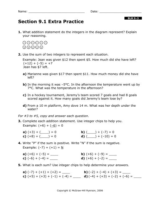 Chapter 9 Extra Practice