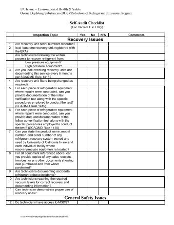 <strong>Checklist</strong> for an <strong>Environmental Audit</strong> | Bizfluent Environmental audit checklist template