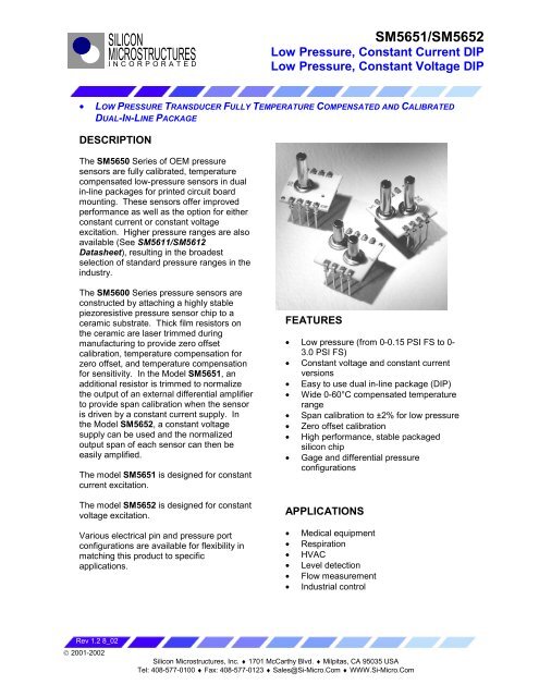 ? LOW PRESSURE TRANSDUCER FULLY TEMPERATURE ...